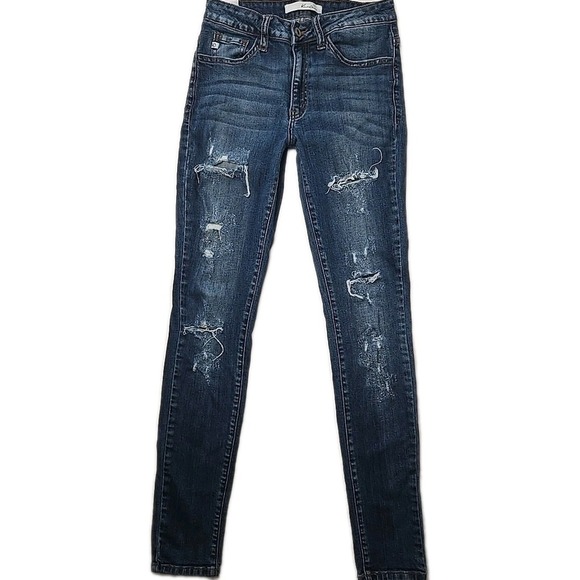 KanCan Denim - KanCan Size 26 Women's Destroyed Denim Skinny Jeans (30.5" Inseam)